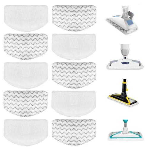 Steam Mop Pads 10 Pack Microfiber Replacement Pads Soft and Scrubbing Strips Compatible with Bissell Powerfresh Steam Mop Models