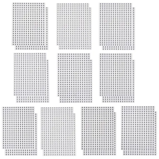 Round Number Stickers Self-Adhesive White Paper for Indoor Outdoor 6000Pcs
