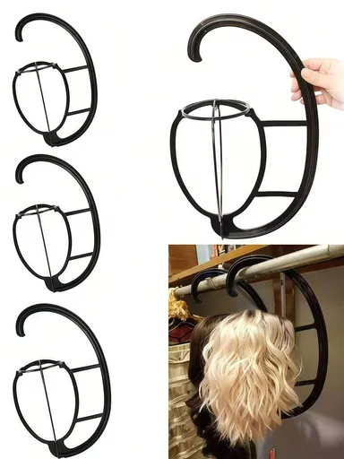 3pc Foldable Wig Stand Durable Wig Display Holder Suitable For Multiple Wigs Portable Travel Wig Stand Applicable For All Wigs Stable Holder For Home Salon Use