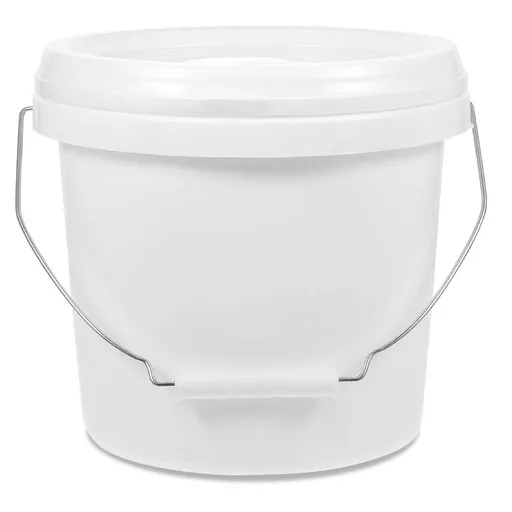 1 Gallon White Plastic Paint Bucket with Handle, Durable ABS Material for Storage and Painting Use