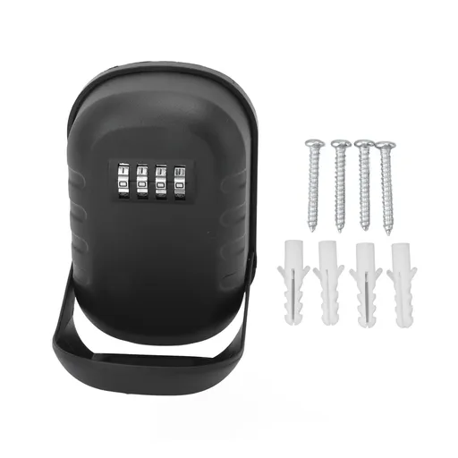 Key Lock Box Safe Security Wall Mounted Waterproof Password Combination Lock Storage Box for House Key Matte Black