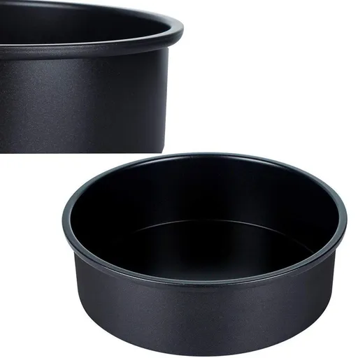3 Pieces (6,8,10 Inch) Cake Pan Kit With Removable Bottom Food Grade Carbon Steel And Safety Coating Non-Stick Bakeware - Black