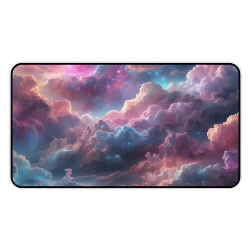 Story Nest Books Celestial Clouds Desk Mat Cosmic Colorful Gamer Fantasy Mouse Pad Home Office Decor Gift For Astronomers Aesthetic Accessories - 12" Ã— 22"