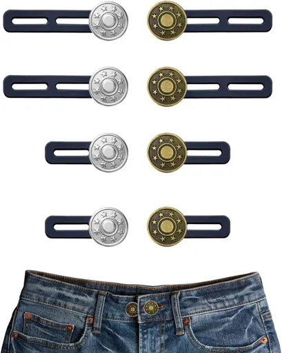 8Pcs Button Extenders for Jeans,Waistband Extenders for Women Men Pants 1.34-2.17 Inches Instant Pants Button Extender Adjustable Waistband Extenders No Sew Jeans Waist Extension