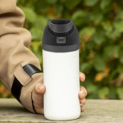 Travel Cup Lid Large Capacity Straw and Direct Drink Lid Black Outdoor Use