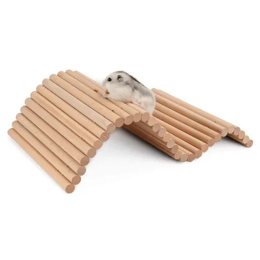 Hamster Climbing Ladder Wooden Suspension Bridge for Guinea Pigs Rats Hedgehog Sugar Glider and Other Small Animals (Medium)