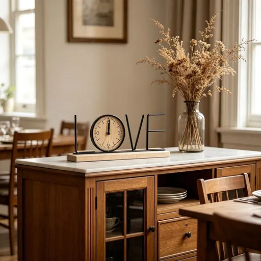 Table Clock Metal and Wood Desk Clock Silent Decorative Tabletop Clock for Living Room Bedroom Office Mantel Shelf Farmhouse Decor