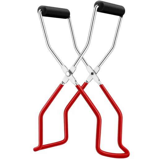 Canning Jar Lifter, Canning Tongs Jar Lifter, Canning Tools, Canning Supplies for Home Kitchen, Stainless Steel, Red