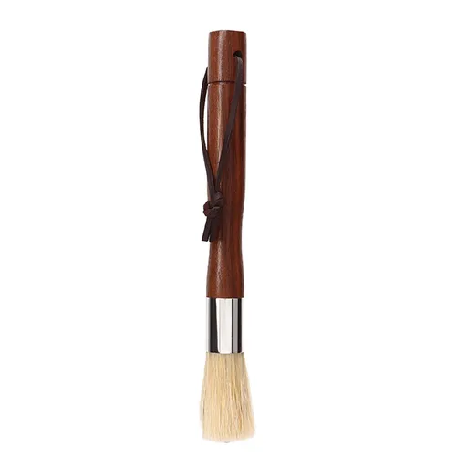 Coffee Grinder Cleaning Brush Black Walnut Coffee Powder Cleaning Brush Coffee Bar Bristle Brush with Lanyard