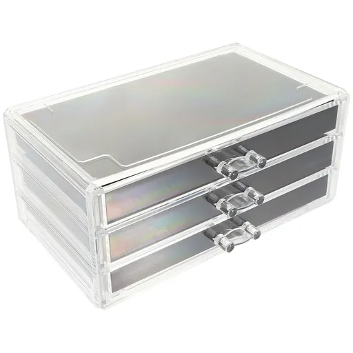 Black Acrylic Multi Layer Jewelry Storage Box for Home with Lint Material and Elegant Design
