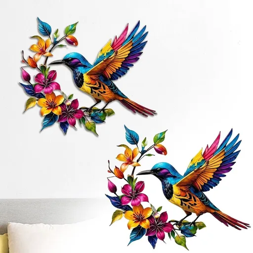 Metal Wall Art Hanging Sculpture, Elegant Outdoor & Indoor Garden Patio Decor, Laser-Cut Nature-Inspired Bird Design, Durable Weather-Resistant, Easy-to-Mount