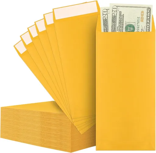 Cash Envelopes-120 Envelopes Money Saving Challenge, 3.2x6.6inch Money Envelopes for Cash, Brown Kraft Paper Money Saving Envelopes, Cash Envelopes for Budgeting, Coins, Checks, Gift Cards & Tickets