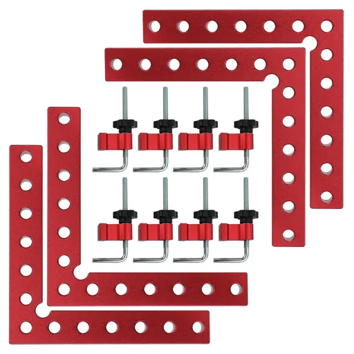 90 Degree Positioning Squares, Right Angle Clamps 5.5" x 5.5"(14 x 14cm) Aluminum Alloy Woodworking Carpenter（4 Pack)