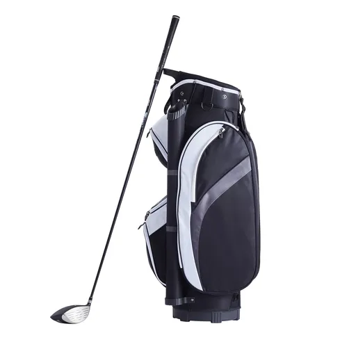 Golf Cart Bag with 14 Way Organizer Divider Top, 36” Multiple Pockets Premium Nylon Cart Bag, Durable Golf Bags with Handles & Dust Cover & Detachable Straps for Men & Women, Black Color-Block