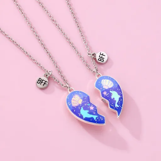 Charm Necklace for 2/3 Girls Best Friend Matching Necklace Heart Cat Koala Friendship Necklace for Girls