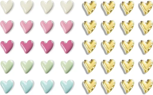 Cute Refrigerator Magnets, Colorful Heart Fridge Magnets for Whiteboard Cabinet Locker, Love Resin Decorative Magnets for Classroom Kitchen Office