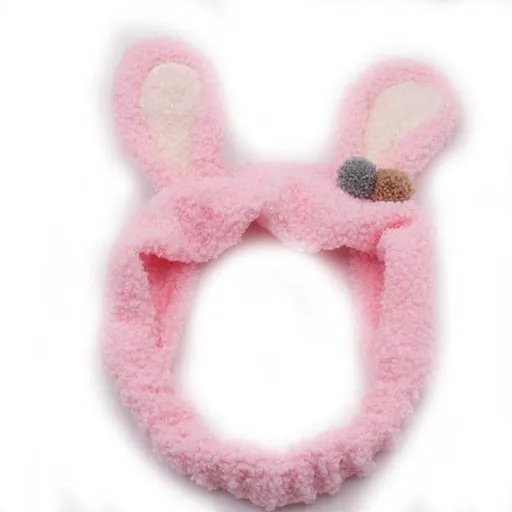 Hod Health & Home Fuzzy Bunny Hair Band Cute Rabbit Ears - Baby Pink
