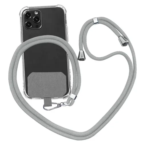 Universal Cell Phone Lanyard,Crossbody Lanyard with Adjustable Nylon Neck Strap for Most Mobile Phone, Black Grey