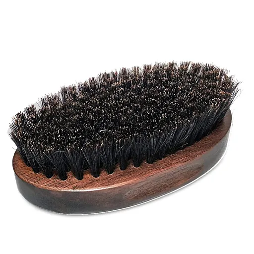 Boar Bristle Beard Brush for Men Made By Wood, Classical Wood Walnut Style Handle, Beard Straightener Brush Make Beard Soften Clean