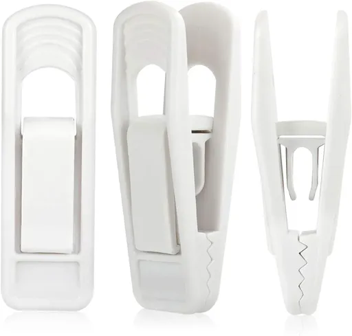 40 Pack Hanger Clips, Strong Plastic Pinch Grip Clips for Pants Skirts on Slim Hangers, White
