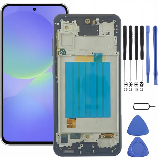 Samsung Galaxy A36 5G Screen Replacement with Frame, 6.7" 120Hz Super AMOLED Flat Touch Digitizer, Complete Disassembly Repair Tool Kit for SM-A366U SM-A366U1 SM-A366W SM-A366B SM-A366E SM-A3660