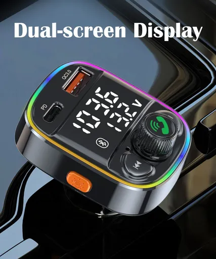 Bluetooth Car Adapter, Wireless Handsfree Call, Plug for FM Transmitter Radio Receiver, Card & Music Player
