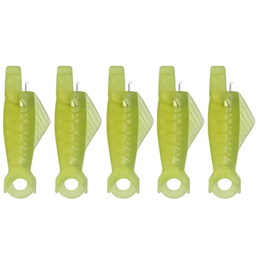 5 Piece Sewing Machine Needle Threaders, automatic fish mouth threader tool for quick machine sewing and embroidery, Yellow