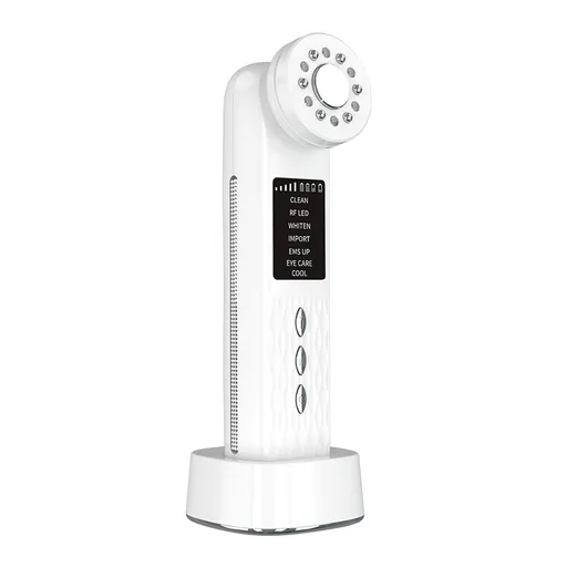 Multi-Functional Facial Beauty Device - Ultrasonic, EMS, RF LED, Cool Therapy & Eye Care(white)