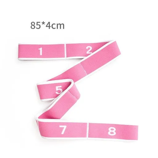 8 Grid Pink White | Adjustable Digital Yoga Resistance Band | Christmas Kids Beginner Gift | for Adult Kids Dance Fitness Training