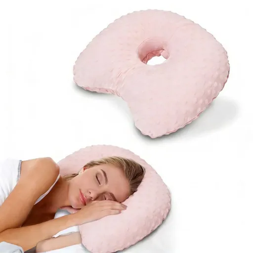 Ear Cushion Hollow Cutout Design Soft Polyester Filling Pink