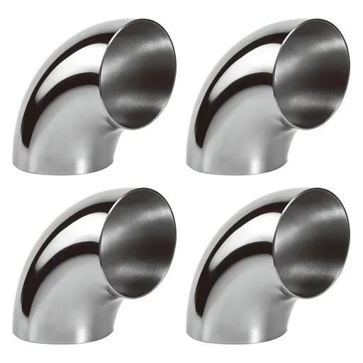 3 Inch 90 Degree 304 Stainless Steel Bend Tube Exhaust Elbow Pipe for Car Customized Modified Exhaust System-4pcs