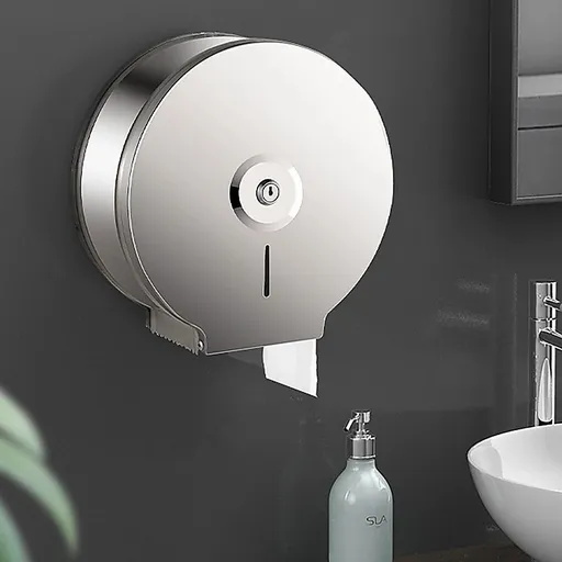 Brushed Stainless Steel Wall Mounted Toilet Paper Towel Dispenser