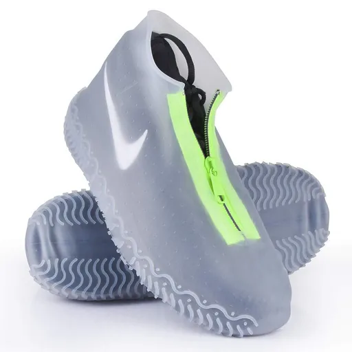 Silicone Waterproof Shoe Covers, reusable upgraded overshoes with waterproof zipper, Boots Non-Slip Washable Protection