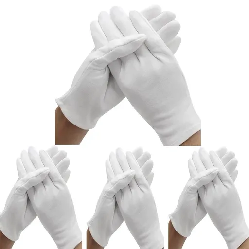 12 Pairs Moisturizing Gloves Overnight, Cotton Gloves for Dry Hands Eczema,White Cotton Gloves for Men and Women,Washable