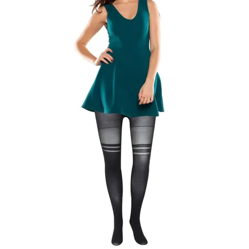 Black silk stockings with elastic and comfortable texture splicing