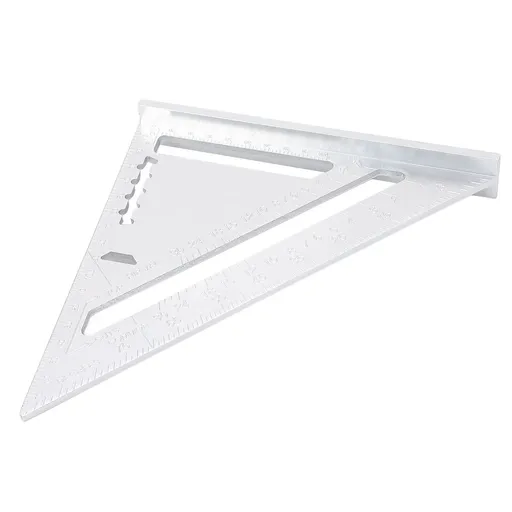 Carpentry Triangle Ruler Aluminum Alloy with Imperial and Metric Scales Triangle Ruler Protractor for Engineer Carpenter Silver