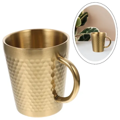 Coffee Mug Golden 1Pack 3.73X3.14X2.36in Stainless Steel