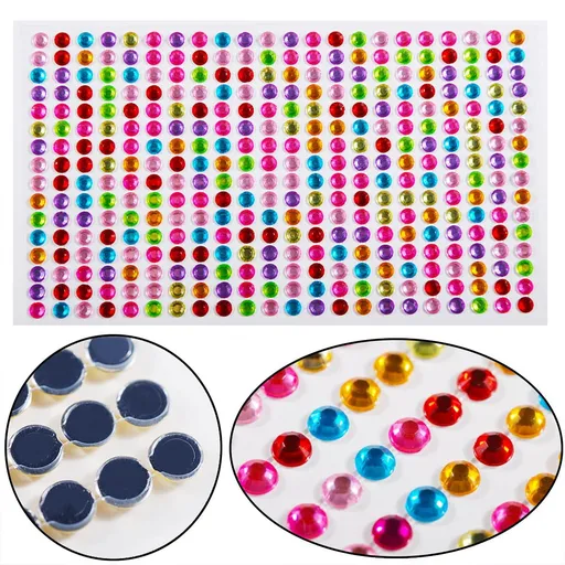 5 sheets Self-Adhesive Colorful Gem Rhinestone Stickers Face Gems Hair Jewels Hair Bling Face Jewels Stick On Tooth Gems