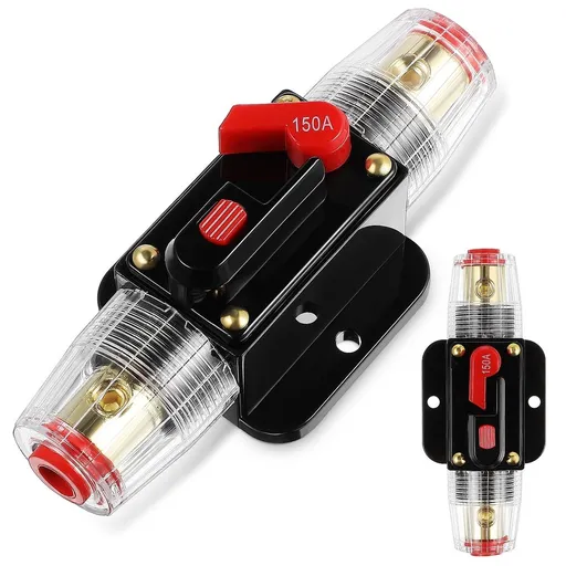 Two sets of manual reset car speaker fuse holder 150A overload for inverter and audio system