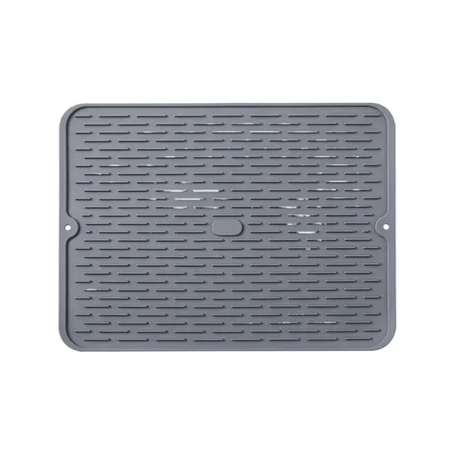 Silicone Dish Drying Mat, Heat‑Resistant Raised Edge Draining Pad for Kitchen Sink Countertop, Easy‑to‑Clean Water Tray