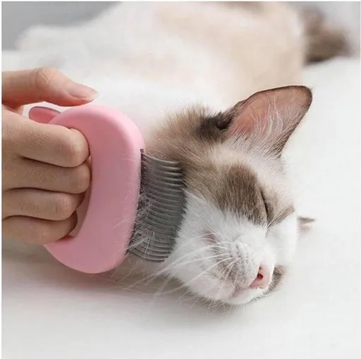 Cat Brush | Cat Comb | Lice Brush | Lice Comb | Elastic Teeth | Detangling Comb | Detangle & Remove Cat Hair | Pink