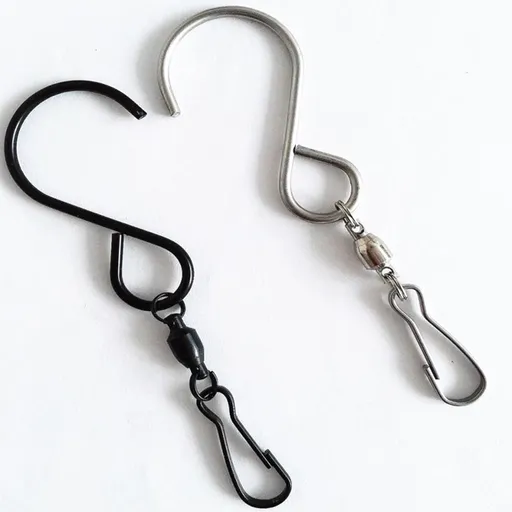 12 Pack Black Stainless Steel Swivel Hooks for Hanging Wind Spinners Lanterns and Flower Pots