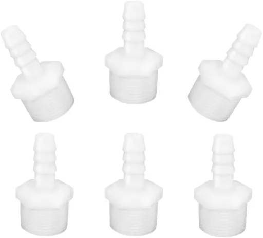 Plastic Hose Barb Fittings 1/2" Barb X 1/2" NPT Male Thread Adapter Connector Pipe Fittings (pack of 6)