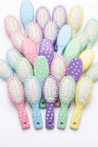 Kids Mini Hairbrush Polka Dot 12.5cm Assorted Colours