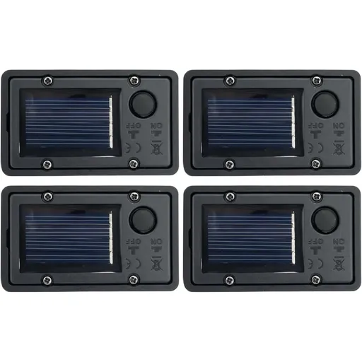 4-Pack Solar Light Replacement Top, Dual Mode Flashing & Steady Light Battery Box for Garden Decor, Fit Replacement Solar Lights Parts, Waterproof ABS Outdoor Panel (4 Pcs)