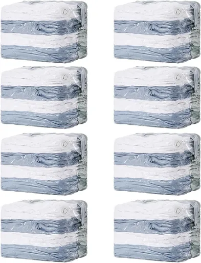 Vacuum Storage Bags with Rolling Slide Clip, Airtight Space-Saving Compression Bags for Comforters, Blankets, Clothing and Bedding