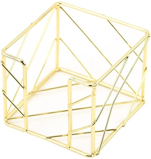 Sticky Note Organizer - Storage Rack - Metal Storage Rack - Creative Openwork Note Box - Desk Storage Accessories - Post-it Holder - Gold