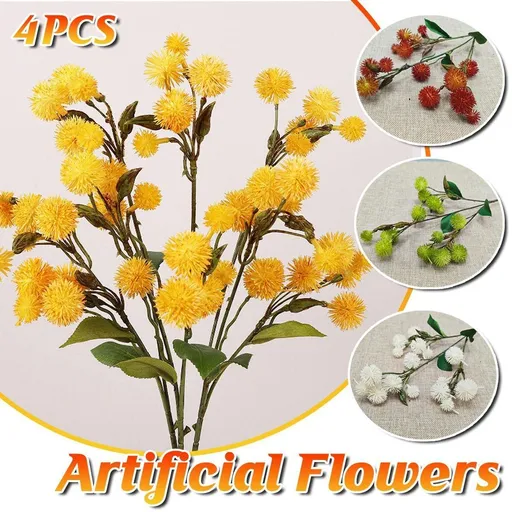 4PCS Artificial Dandelion Small Thorn Flower Bouquet Wedding Decor Ornaments