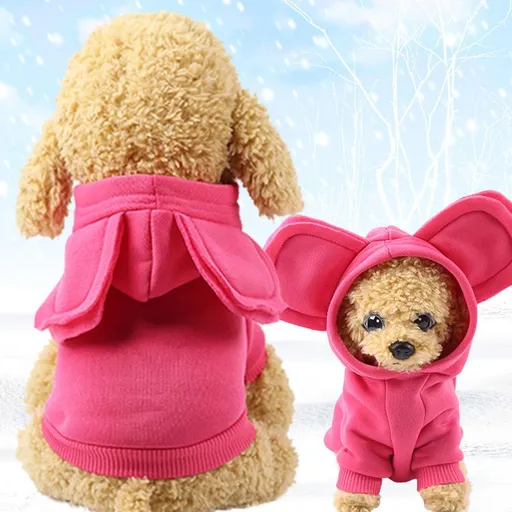 Shine Cartoon Cat Sweatshirt Pet Clothing Japanese big ears sweater rose red 2XL (bust 52CM recommended weight 5.50 kg-6.50 kg