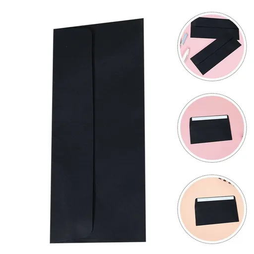 Black Self-Sealing Business Envelopes, 20-Pack Paper Mailers 9.43 x 4.13 Inches for Office, Mailing, and Document Use